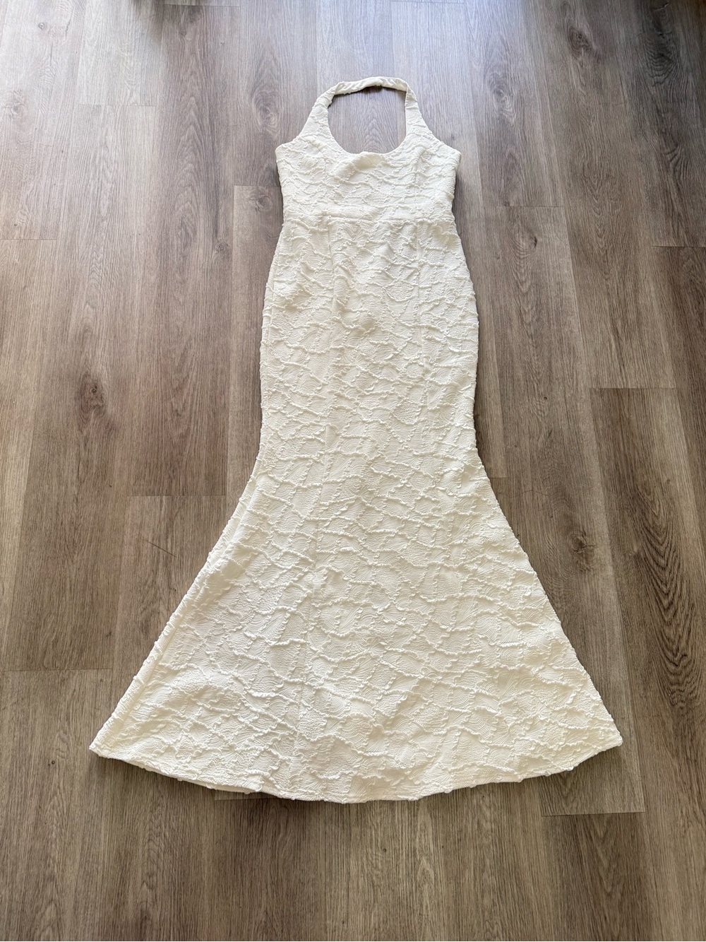 elliatt alexandra white lace halter neck maxi gown bridal dress size small NEW - Picture 6 of 13